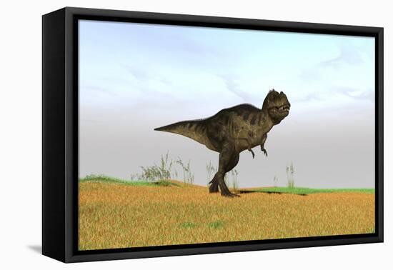 Tyrannosaurus Rex in a Grassy Field-null-Framed Stretched Canvas