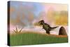 Tyrannosaurus Rex in Prehistoric Grasslands-null-Stretched Canvas