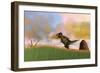 Tyrannosaurus Rex in Prehistoric Grasslands-null-Framed Art Print