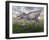 Tyrannosaurus Rex Mother and Offspring-null-Framed Art Print