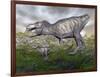 Tyrannosaurus Rex Mother and Offspring-null-Framed Art Print