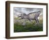 Tyrannosaurus Rex Mother and Offspring-null-Framed Art Print