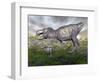 Tyrannosaurus Rex Mother and Offspring-null-Framed Art Print