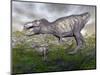 Tyrannosaurus Rex Mother and Offspring-null-Mounted Art Print