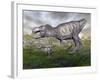 Tyrannosaurus Rex Mother and Offspring-null-Framed Art Print