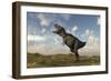 Tyrannosaurus Rex on Desert Terrain-null-Framed Art Print