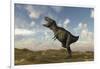 Tyrannosaurus Rex on Desert Terrain-null-Framed Art Print