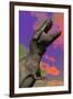 Tyrannosaurus Rex Roaring Against a Colorful Sky-null-Framed Art Print