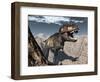 Tyrannosaurus Rex Roaring in a Canyon-Stocktrek Images-Framed Art Print