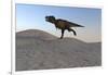 Tyrannosaurus Rex Running across a Desert Landscape-null-Framed Art Print