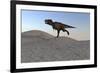 Tyrannosaurus Rex Running across a Desert Landscape-null-Framed Art Print