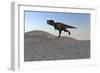Tyrannosaurus Rex Running across a Desert Landscape-null-Framed Art Print