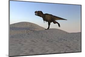 Tyrannosaurus Rex Running across a Desert Landscape-null-Mounted Art Print