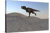 Tyrannosaurus Rex Running across a Desert Landscape-null-Stretched Canvas