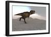 Tyrannosaurus Rex Running across a Desert Landscape-null-Framed Art Print