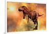 Tyrannosaurus Rex Running from a Deadly Fire Storm-null-Framed Art Print