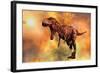 Tyrannosaurus Rex Running from a Deadly Fire Storm-null-Framed Art Print