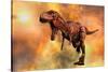 Tyrannosaurus Rex Running from a Deadly Fire Storm-null-Stretched Canvas