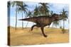 Tyrannosaurus Rex Running in a Prehistoric Environment-null-Stretched Canvas