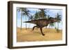 Tyrannosaurus Rex Running in a Prehistoric Environment-null-Framed Art Print