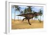 Tyrannosaurus Rex Running in a Prehistoric Environment-null-Framed Art Print