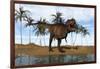 Tyrannosaurus Rex Standing on the Shoreline-null-Framed Art Print