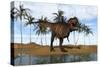 Tyrannosaurus Rex Standing on the Shoreline-null-Stretched Canvas