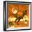 Tyrannosaurus Rex Struggles to Escape from a Meteorite Crash-null-Framed Art Print