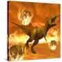 Tyrannosaurus Rex Struggles to Escape from a Meteorite Crash-null-Stretched Canvas