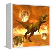 Tyrannosaurus Rex Struggles to Escape from a Meteorite Crash-null-Framed Stretched Canvas