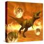 Tyrannosaurus Rex Struggles to Escape from a Meteorite Crash-null-Stretched Canvas