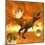 Tyrannosaurus Rex Struggles to Escape from a Meteorite Crash-null-Mounted Art Print