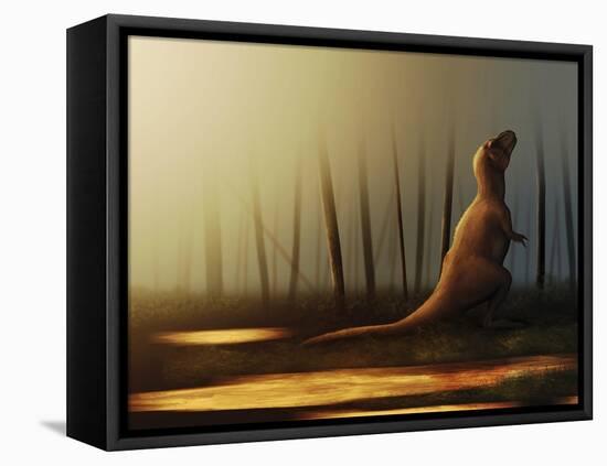 Tyrannosaurus Rex Sunbathing after the Rain-null-Framed Stretched Canvas