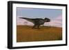 Tyrannosaurus Rex Walking across a Grassy Field-null-Framed Art Print