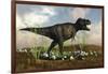 Tyrannosaurus Rex Walking across Desert Terrain-null-Framed Art Print