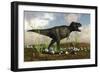 Tyrannosaurus Rex Walking across Desert Terrain-null-Framed Art Print