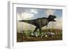 Tyrannosaurus Rex Walking across Desert Terrain-null-Framed Art Print