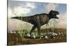 Tyrannosaurus Rex Walking across Desert Terrain-null-Stretched Canvas