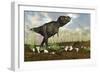 Tyrannosaurus Rex Walking across Desert Terrain-null-Framed Art Print