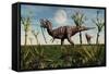 Tyrannosaurus Rex with a Freshly Killed Young Sauropod Dinosaur-null-Framed Stretched Canvas