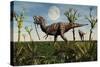 Tyrannosaurus Rex with a Freshly Killed Young Sauropod Dinosaur-null-Stretched Canvas