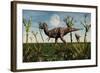 Tyrannosaurus Rex with a Freshly Killed Young Sauropod Dinosaur-null-Framed Art Print