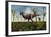 Tyrannosaurus Rex with a Freshly Killed Young Sauropod Dinosaur-null-Framed Art Print