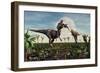 Tyrannosaurus Rex with a Freshly Killed Young Sauropod Dinosaur-null-Framed Art Print