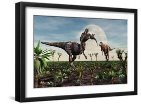 Tyrannosaurus Rex with a Freshly Killed Young Sauropod Dinosaur-null-Framed Art Print