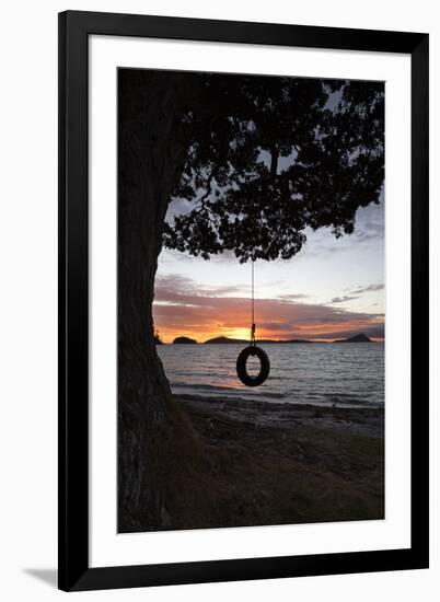 Tyre Swing at Long Bay-Stuart-Framed Photographic Print