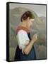 Tyrolean Girl Contemplating a Crucifix, 1865-Rudolph Friedrich Wasmann-Framed Stretched Canvas