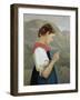 Tyrolean Girl Contemplating a Crucifix, 1865-Rudolph Friedrich Wasmann-Framed Giclee Print