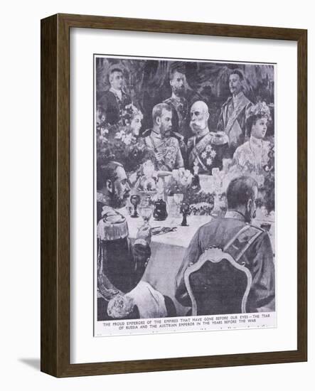 Tzar of Russia and the Austrian Emperor at a Banquet before the War-Charles Mills Sheldon-Framed Giclee Print