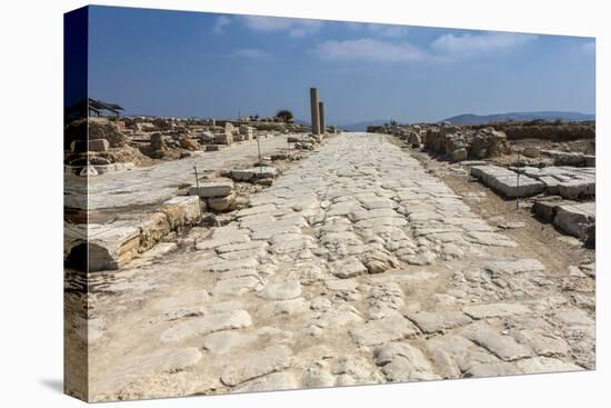 Tzippori (Or Sepphoris, or Zippori) National Park, the Cardo with the Original Roman Stone Floor-Massimo Borchi-Stretched Canvas